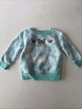 jumping beans - Kids Aqua Tie-Dye Butterfly Sweatshirt